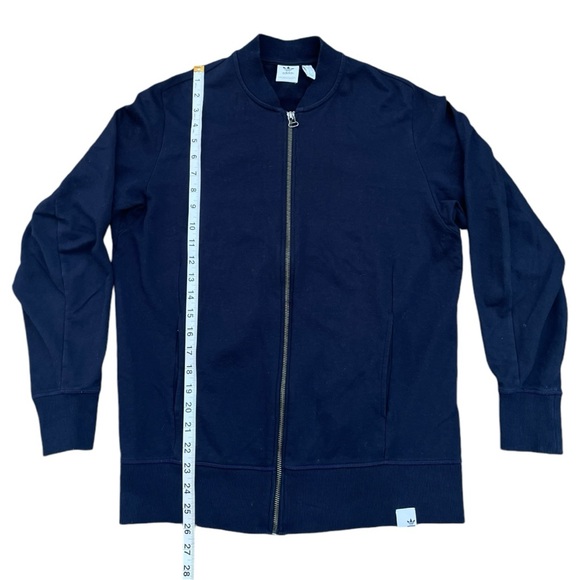 Navy Blue Adidas Zip Up Sweater (S) - Picture 3 of 9
